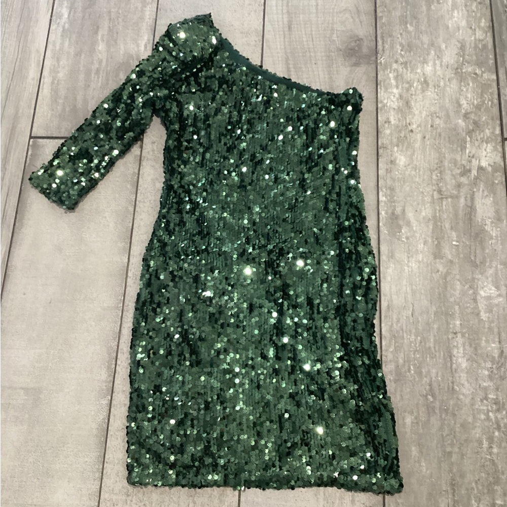 Blaque Label Emerald Sequin Dress-one arm size small #38